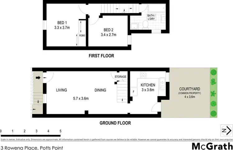 Floorplan of Homely house listing, 3 Rowena Place, Potts Point NSW 2011