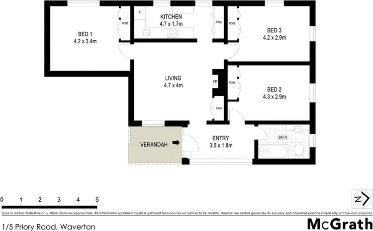 Floorplan of Homely apartment listing, 1/5 Priory Road, Waverton NSW 2060