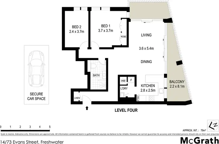 Floorplan of Homely apartment listing, 14/73 Evans Street, Freshwater NSW 2096