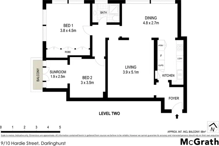 Floorplan of Homely apartment listing, 9/10 Hardie Street, Darlinghurst NSW 2010