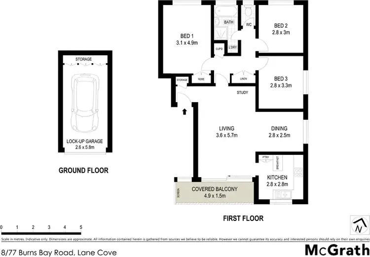 Floorplan of Homely apartment listing, 8/77 Burns Bay Road, Lane Cove NSW 2066