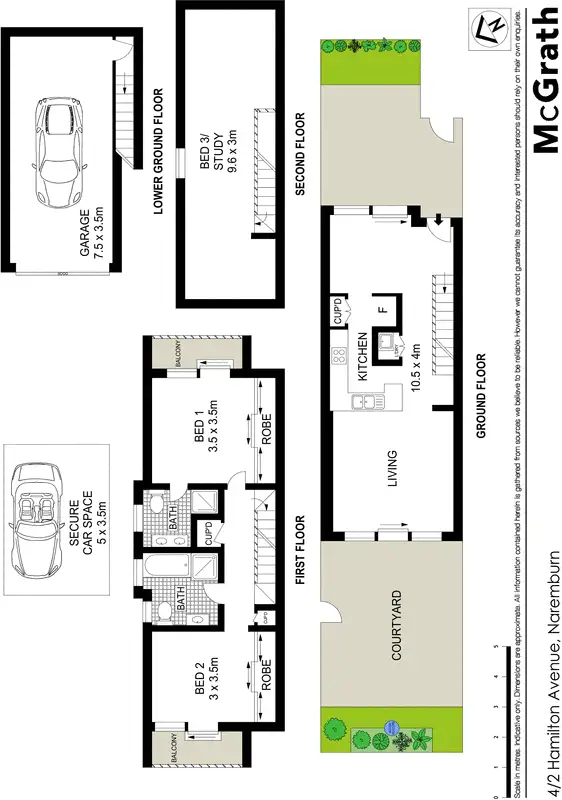 Floorplan of Homely townhouse listing, 4/2 Hamilton Avenue, Naremburn NSW 2065