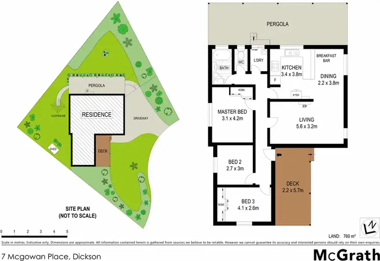 Floorplan of Homely house listing, 7 Mcgowan Place, Dickson ACT 2602