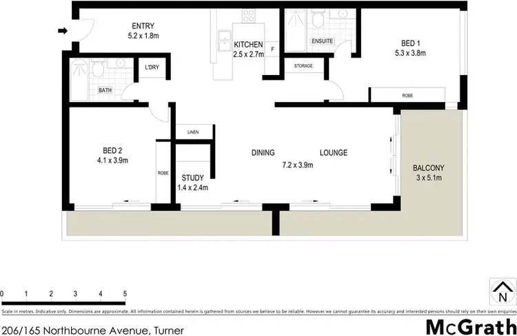 Floorplan of Homely apartment listing, 206/165 Northbourne Avenue, Turner ACT 2612