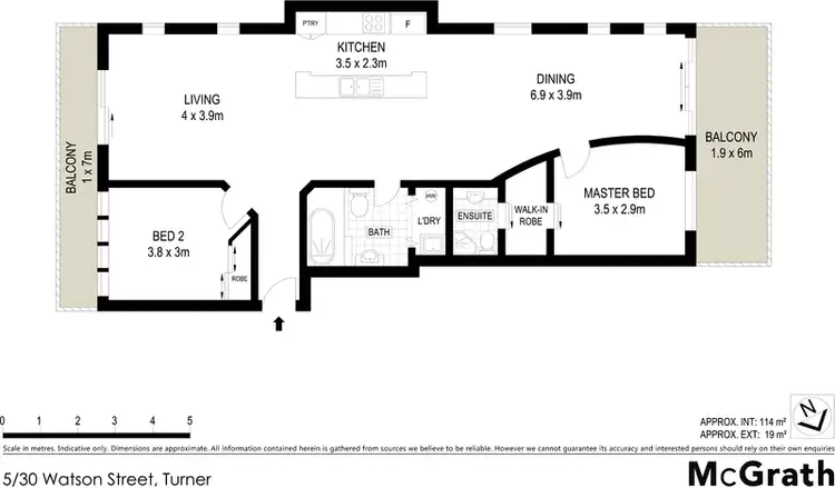 Floorplan of Homely apartment listing, 5/30 Watson Street, Turner ACT 2612