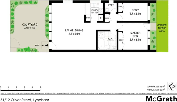 Floorplan of Homely townhouse listing, 51/12 Oliver Street, Lyneham ACT 2602