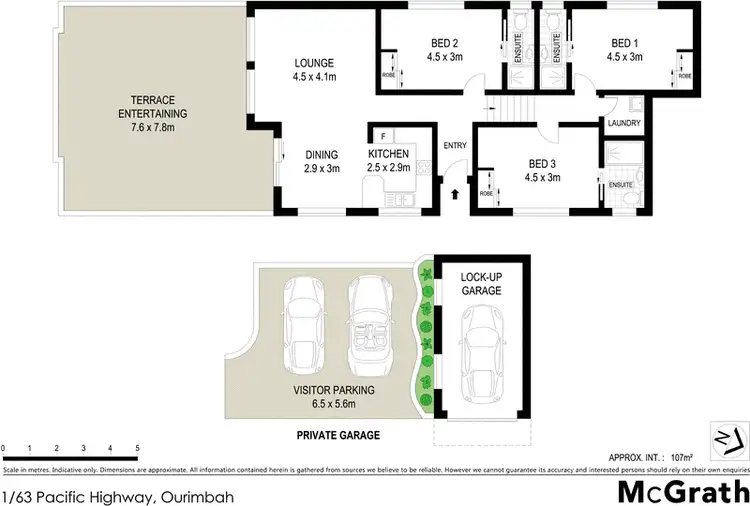 Floorplan of Homely townhouse listing, 1/63 Pacific Highway, Ourimbah NSW 2258
