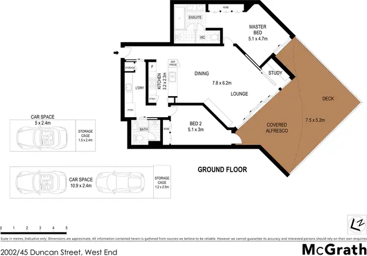 Floorplan of Homely apartment listing, 2002/45 Duncan Street, West End QLD 4101
