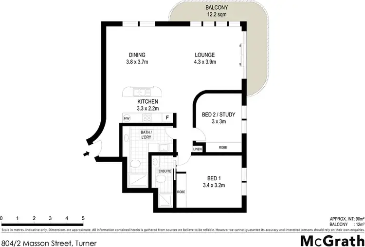 Floorplan of Homely apartment listing, 804/2 Masson Street, Turner ACT 2612