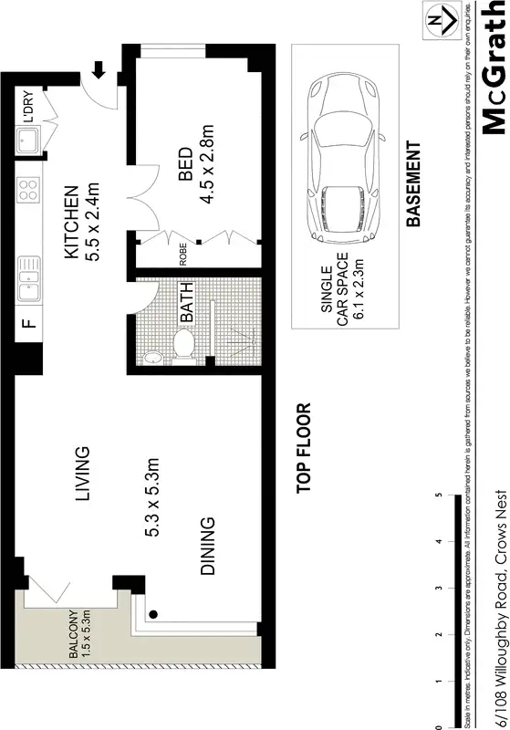 Floorplan of Homely apartment listing, 6/108 Willoughby Road, Crows Nest NSW 2065