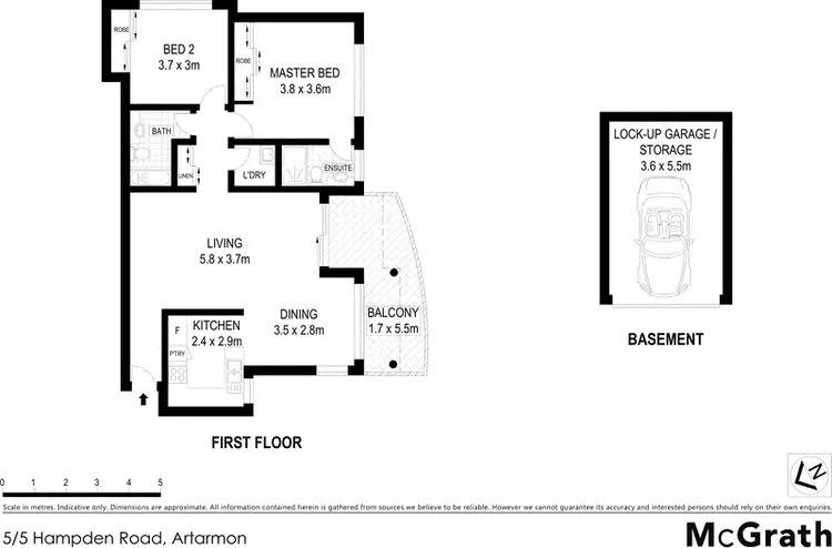 Floorplan of Homely apartment listing, 5/5 Hampden Road, Artarmon NSW 2064