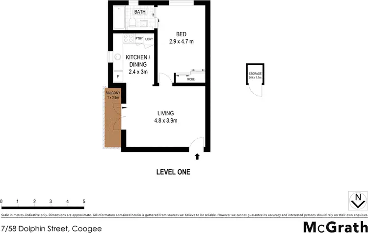 Floorplan of Homely apartment listing, 7/58 Dolphin Street, Coogee NSW 2034