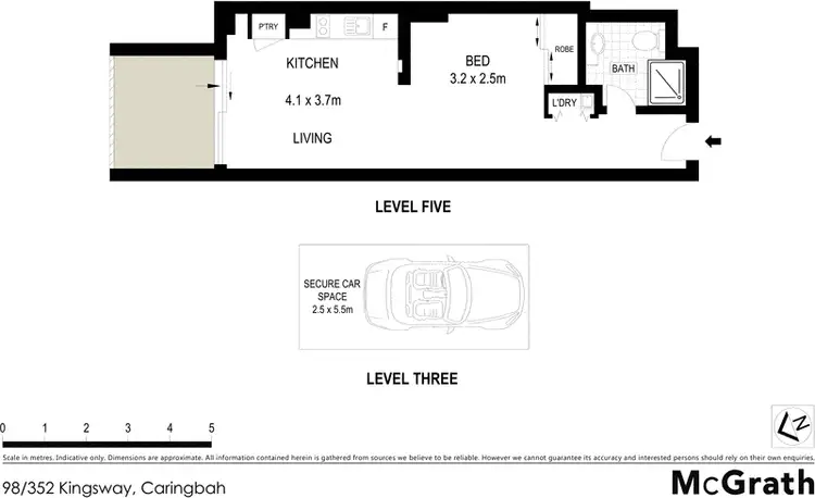 Floorplan of Homely studio listing, 98/352 Kingsway, Caringbah NSW 2229