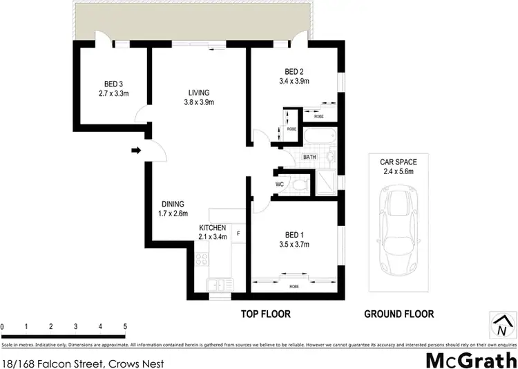 Floorplan of Homely apartment listing, 18/168 Falcon Street, Crows Nest NSW 2065