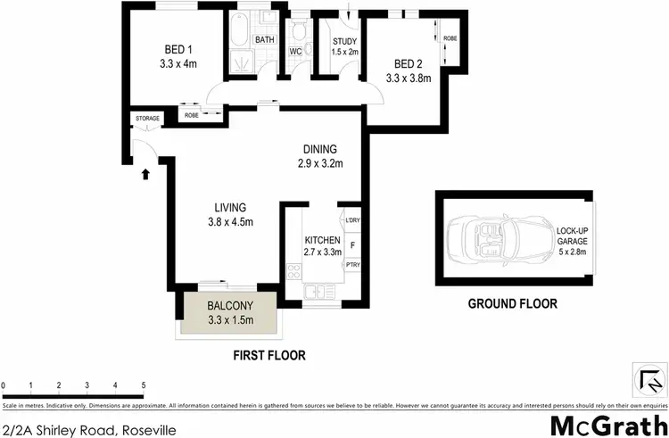 Floorplan of Homely apartment listing, 2/2A Shirley Road, Roseville NSW 2069