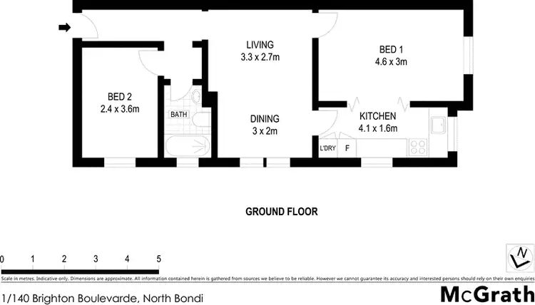 Floorplan of Homely apartment listing, 1/140 Brighton Boulevarde, North Bondi NSW 2026