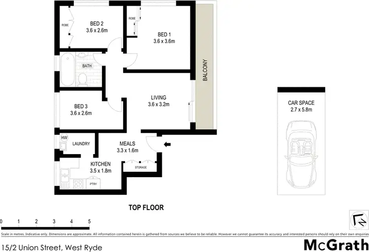 Floorplan of Homely apartment listing, 15/2 Union Street, West Ryde NSW 2114