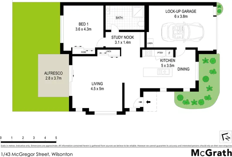 Floorplan of Homely unit listing, 1/43 McGregor Street, Wilsonton QLD 4350