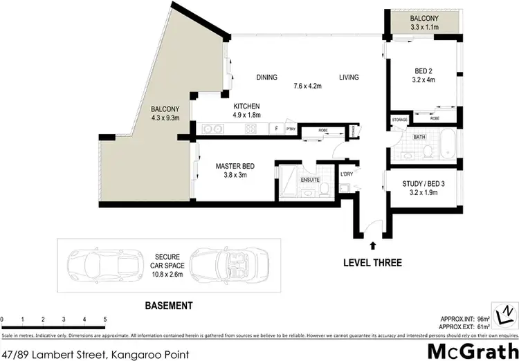 Floorplan of Homely apartment listing, 47/89 Lambert Street, Kangaroo Point QLD 4169