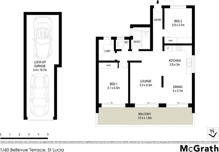 Floorplan of Homely apartment listing, 1/60 Bellevue Terrace, St Lucia QLD 4067