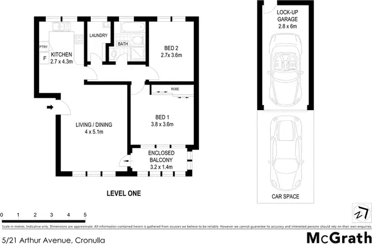 Floorplan of Homely apartment listing, 5/21 Arthur Avenue, Cronulla NSW 2230