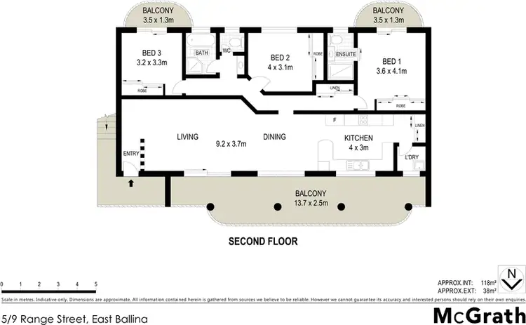 Floorplan of Homely apartment listing, 5/9 Range Street, East Ballina NSW 2478