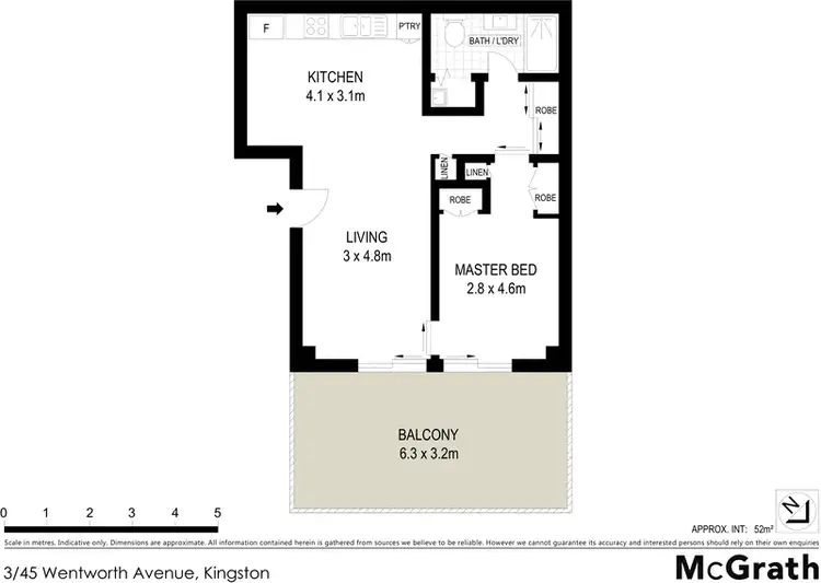 Floorplan of Homely apartment listing, 3/45 Wentworth Avenue, Kingston ACT 2604