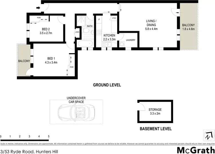 Floorplan of Homely apartment listing, 3/53 Ryde Road, Hunters Hill NSW 2110