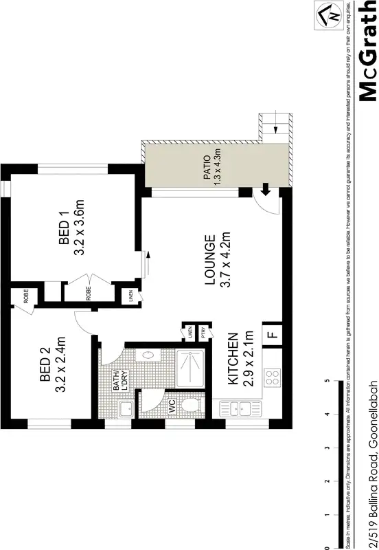 Floorplan of Homely apartment listing, 2/519 Ballina Road, Goonellabah NSW 2480