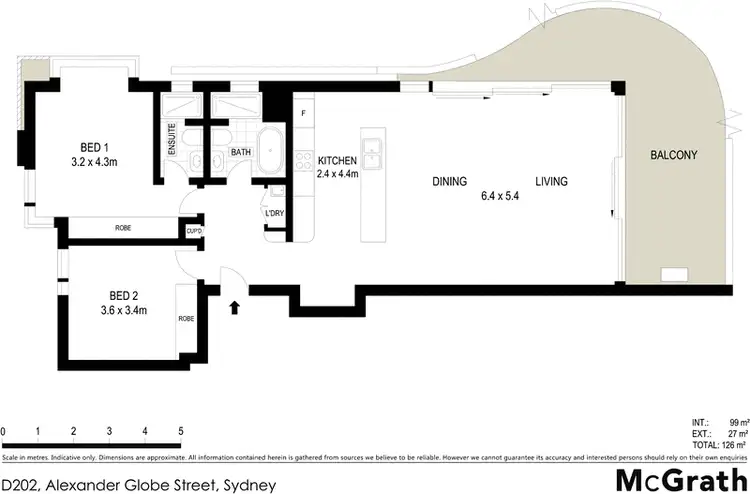 Floorplan of Homely apartment listing, D202, Alexander Globe Street, Sydney NSW 2000