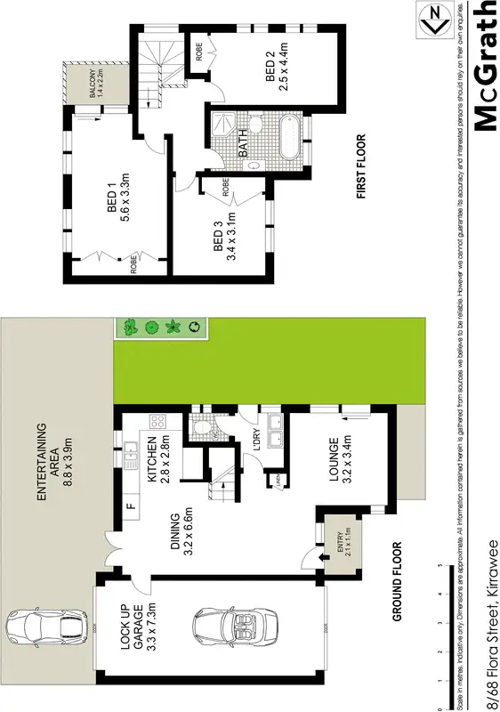 Floorplan of Homely townhouse listing, 8/68 Flora Street, Kirrawee NSW 2232