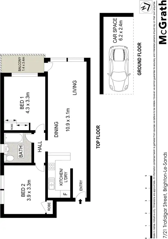 Floorplan of Homely apartment listing, 7/21 Trafalgar Street, Brighton-le-sands NSW 2216