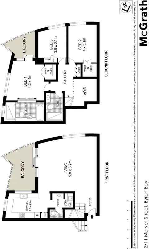 Floorplan of Homely apartment listing, 2/11 Marvell Street, Byron Bay NSW 2481