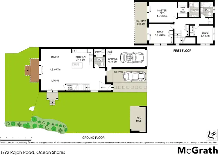 Floorplan of Homely townhouse listing, 2/92 Rajah Road, Ocean Shores NSW 2483