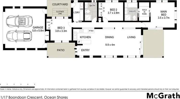 Floorplan of Homely townhouse listing, 1/17 Boondoon Crescent, Ocean Shores NSW 2483