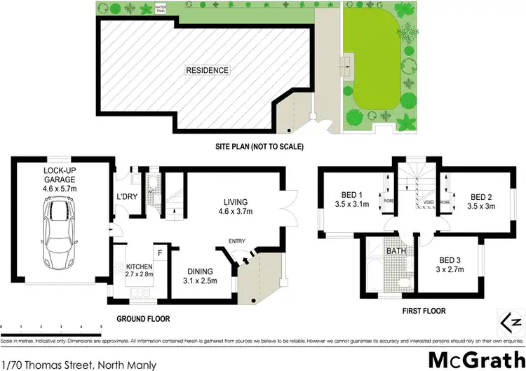 Floorplan of Homely townhouse listing, 1/70 Thomas Street, North Manly NSW 2100