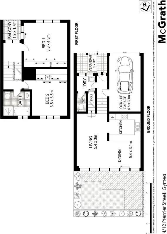 Floorplan of Homely townhouse listing, 4/12 Premier Street, Gymea NSW 2227
