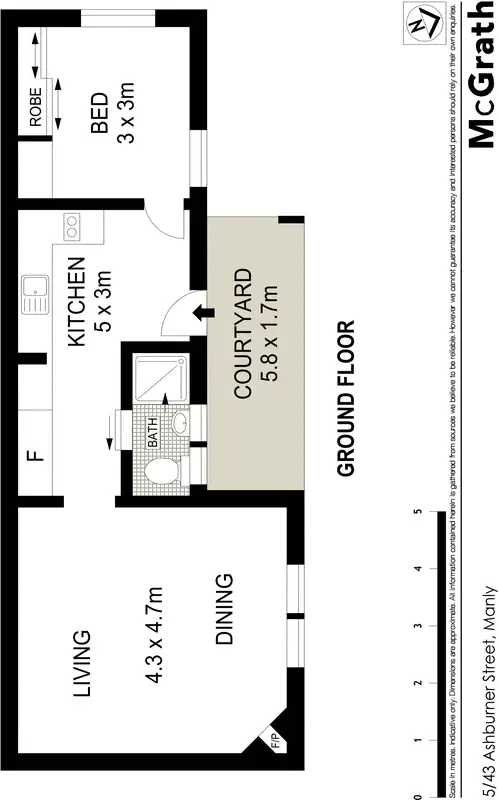 Floorplan of Homely apartment listing, 5/43 Ashburner Street, Manly NSW 2095
