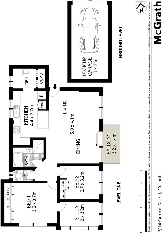 Floorplan of Homely apartment listing, 3/14 Ocean Street, Cronulla NSW 2230