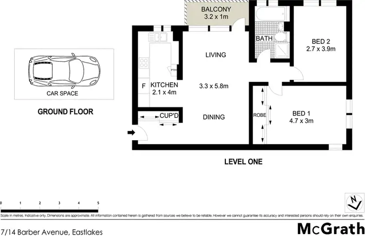 Floorplan of Homely apartment listing, 7/14 Barber Avenue, Eastlakes NSW 2018