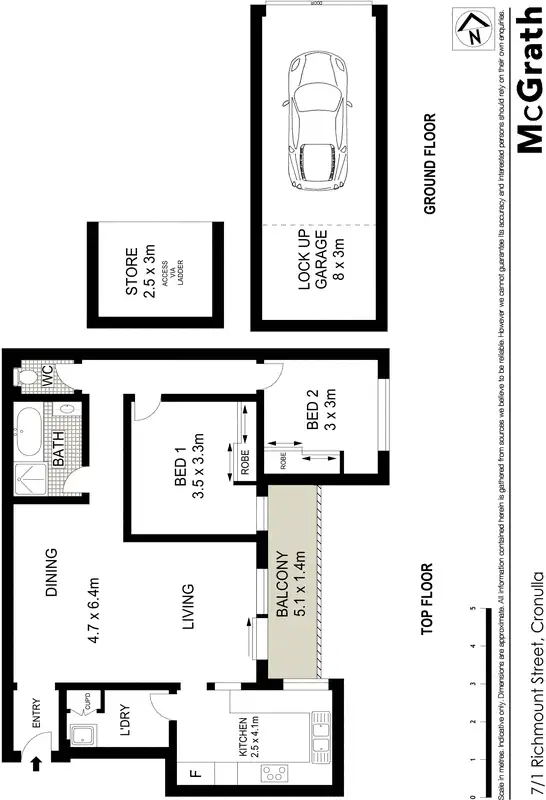 Floorplan of Homely apartment listing, 7/1 Richmount Street, Cronulla NSW 2230