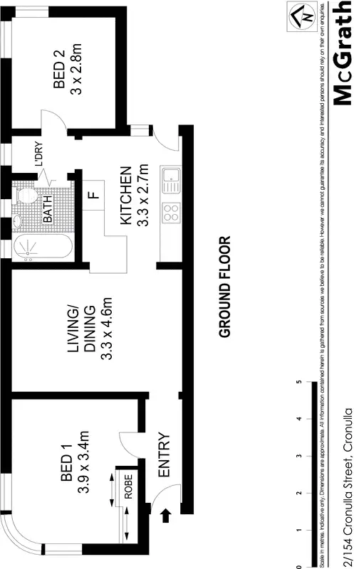 Floorplan of Homely apartment listing, 2/154 Cronulla Street, Cronulla NSW 2230