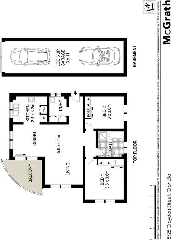 Floorplan of Homely apartment listing, 5/25 Croydon Street, Cronulla NSW 2230