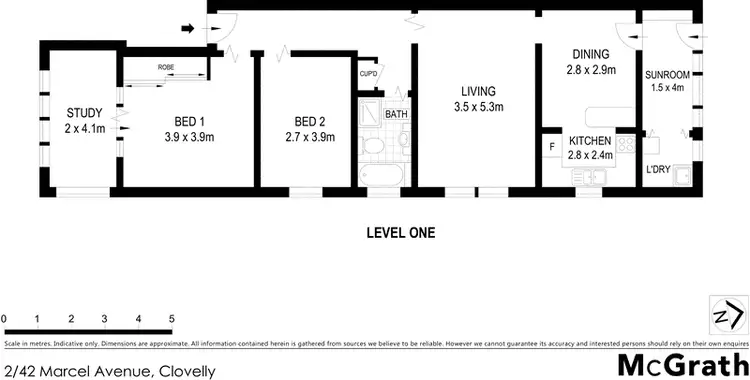 Floorplan of Homely apartment listing, 2/42 Marcel Avenue, Clovelly NSW 2031