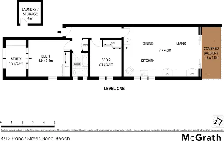 Floorplan of Homely apartment listing, 4/13 Francis Street, Bondi Beach NSW 2026