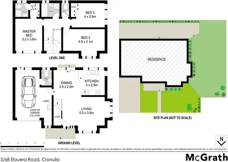 Floorplan of Homely townhouse listing, 3/68 Elouera Road, Cronulla NSW 2230