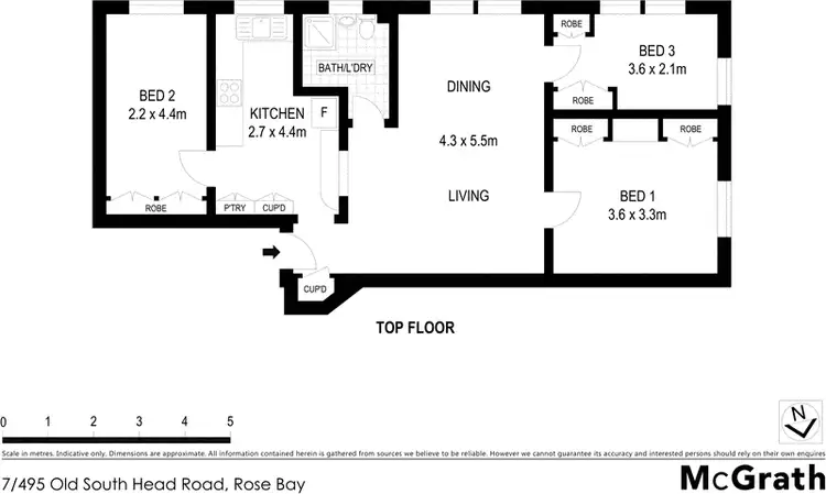 Floorplan of Homely apartment listing, 7/495 old south head Road, Rose Bay NSW 2029