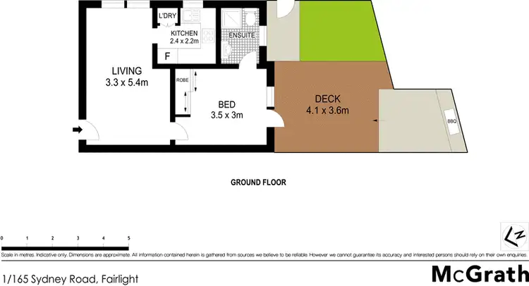 Floorplan of Homely apartment listing, 1/165 Sydney Road, Fairlight NSW 2094