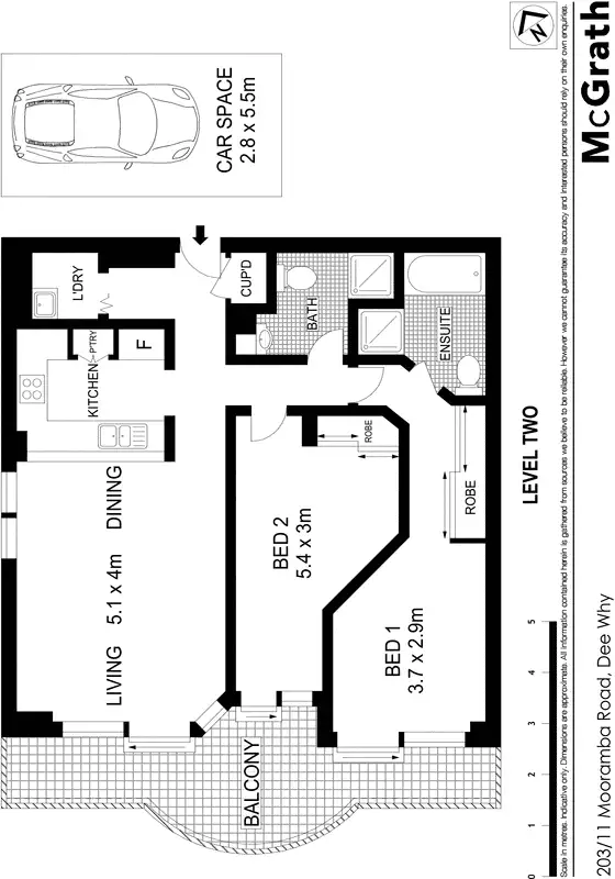 Floorplan of Homely apartment listing, 203/11 Mooramba Road, Dee Why NSW 2099