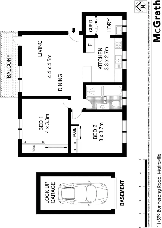 Floorplan of Homely apartment listing, 11/599 Bunnerong Road, Matraville NSW 2036